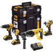 Акумуляторный набор DEWALT DCK440L3T, 18 В: дрель-шуруповерт + шуруповерт + перфоратор + фонарь, с 3 АКБ 3 Ач и ЗУ, в 2 кейсах