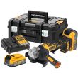 Аккумуляторная угловая шлифмашина DEWALT DCG404S2T, 18 В, 125 мм, 11000 об/мин, с 2 АКБ 3.5 Ач и ЗУ в кейсе TSTAK (DCG404S2T-QW)