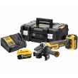 Аккумуляторная угловая шлифмашина DEWALT DCG405P2, 18 В, 125 мм, 9000 об/мин, с 2 АКБ 5 Ач и ЗУ, в кейсе TSTAK (DCG405P2-QW)