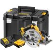 Аккумуляторная дисковая пила DEWALT DCS572P2, 18 В, 184 мм, 5500 об/мин, с 2 АКБ 5 Ач и ЗУ, в кейсе TSTAK (DCS572P2-QW)
