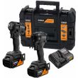 Аккумуляторный набор DEWALT McLaren Limited Edition DCK2224MP2T, 18 В: шуруповерт + гайковерт, с 2 АКБ 5 Ач и ЗУ, в кейсе TSTAK