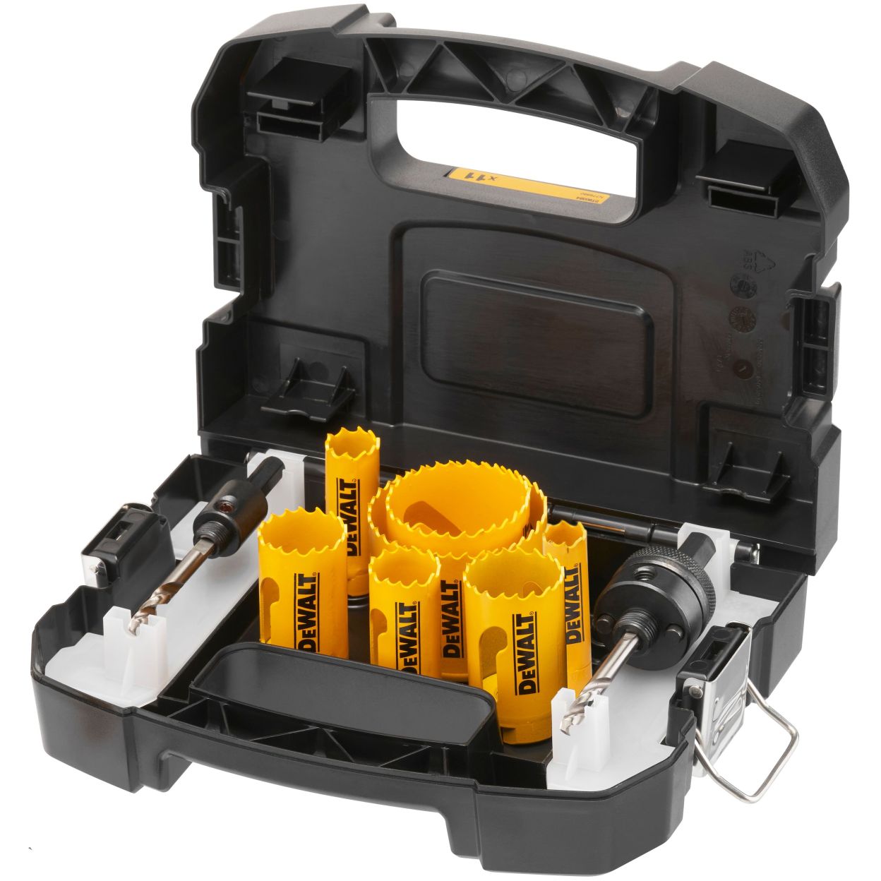 Набор коронок по мультиматериалу и пилотных сверл DEWALT DT90354, 16-64 мм, 11 шт., в кейсе (DT90354-QZ)