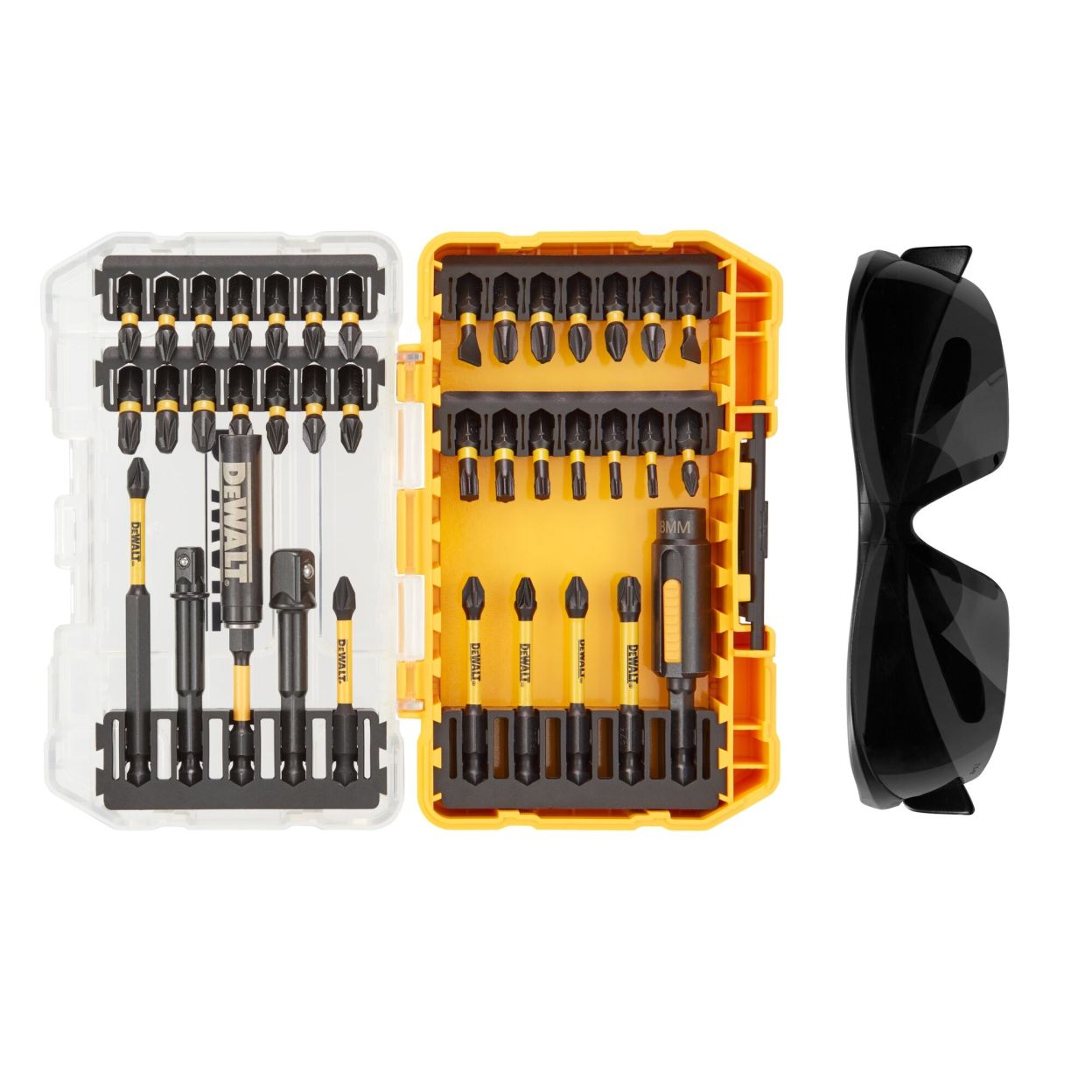 Набор ударные биты и защитные очки DEWALT FLEXTORQ DT70740T, 38 шт.