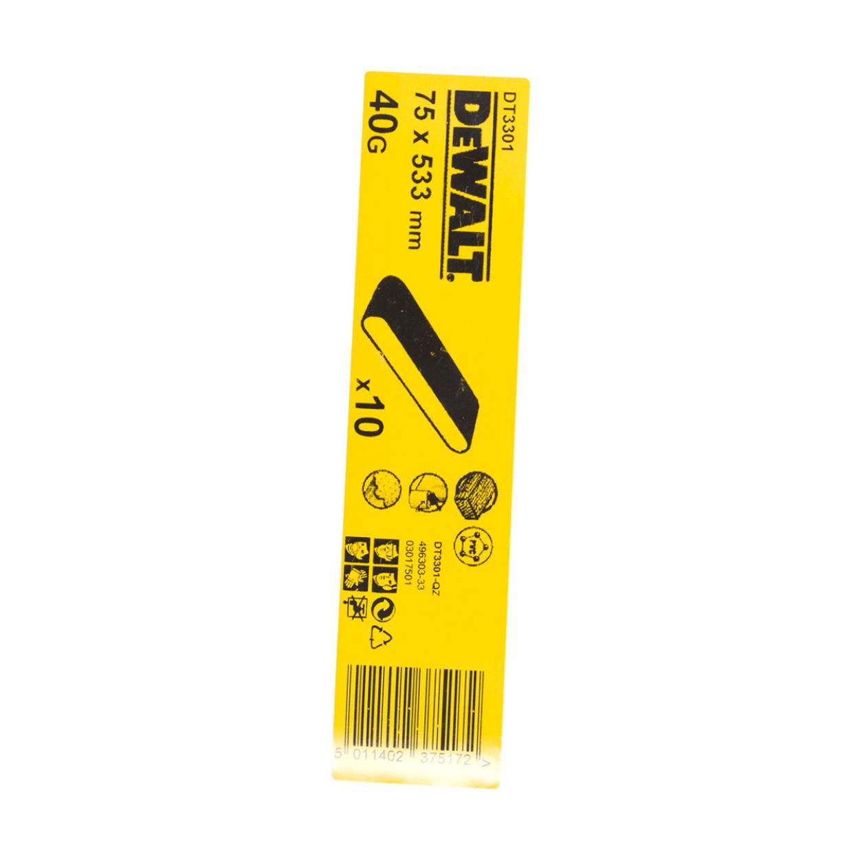 Шлифленты DEWALT DT3301, 75 x 533 мм, 40G, 10 шт.