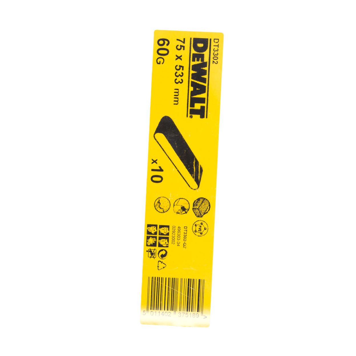 Шлифленты DEWALT DT3302, 75 x 533 мм, 60G, 10 шт.