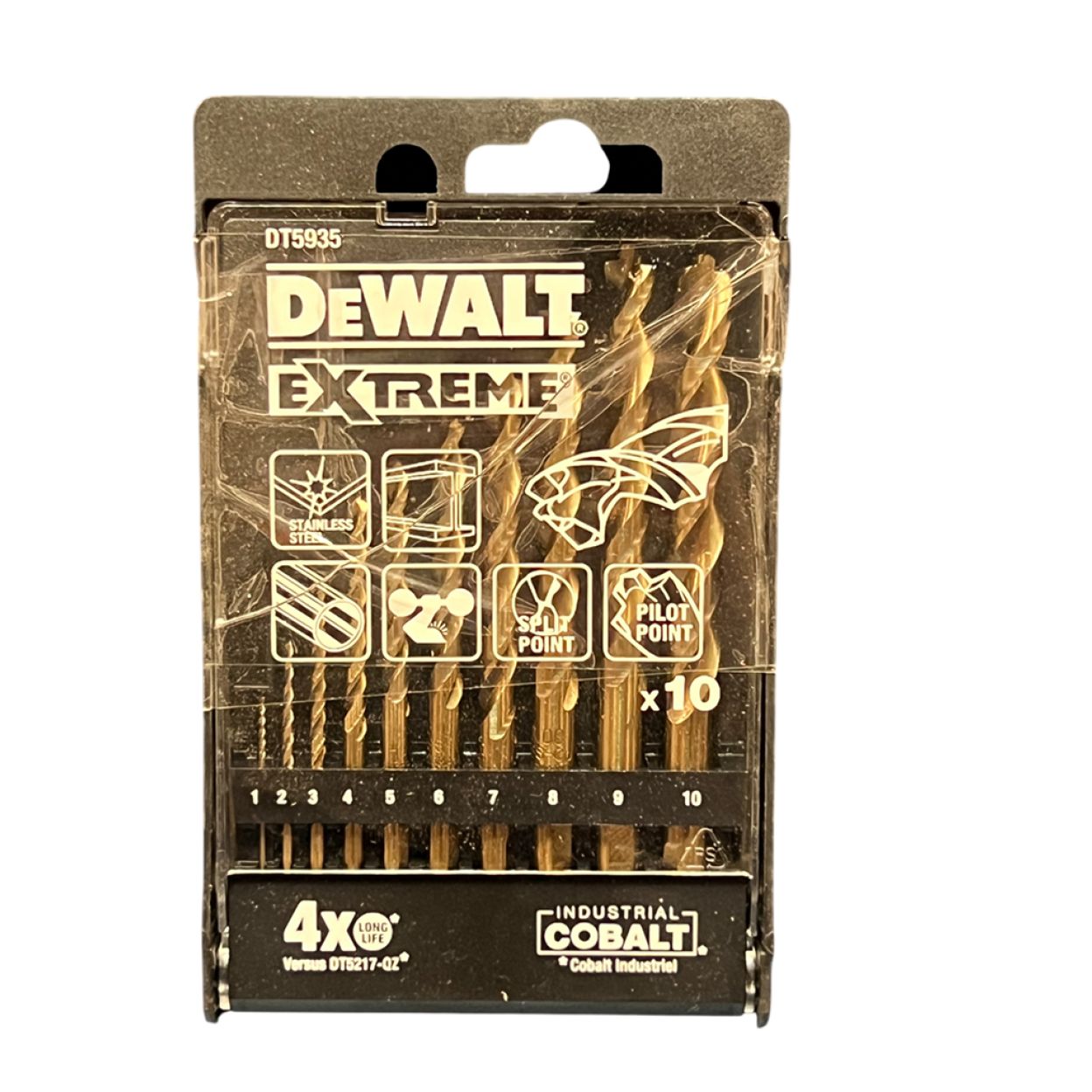 Набор сверл по металлу DEWALT COBALT INDUSTRIAL, 1-10 мм, 10 шт. (УЦЕНЕННЫЙ ТОВАР) (DT5935-QZ/U)