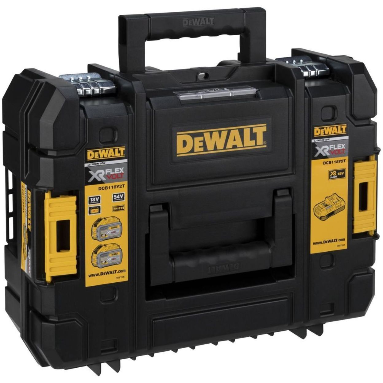 Набор DEWALT: 2 АКБ DCB548, Li-Ion, 18/54 В, 12/4 Ач и быстрое зарядное устройство DCB118, 18/54 В, 8 А, в кейсе TSTAK, DCB118Y2T