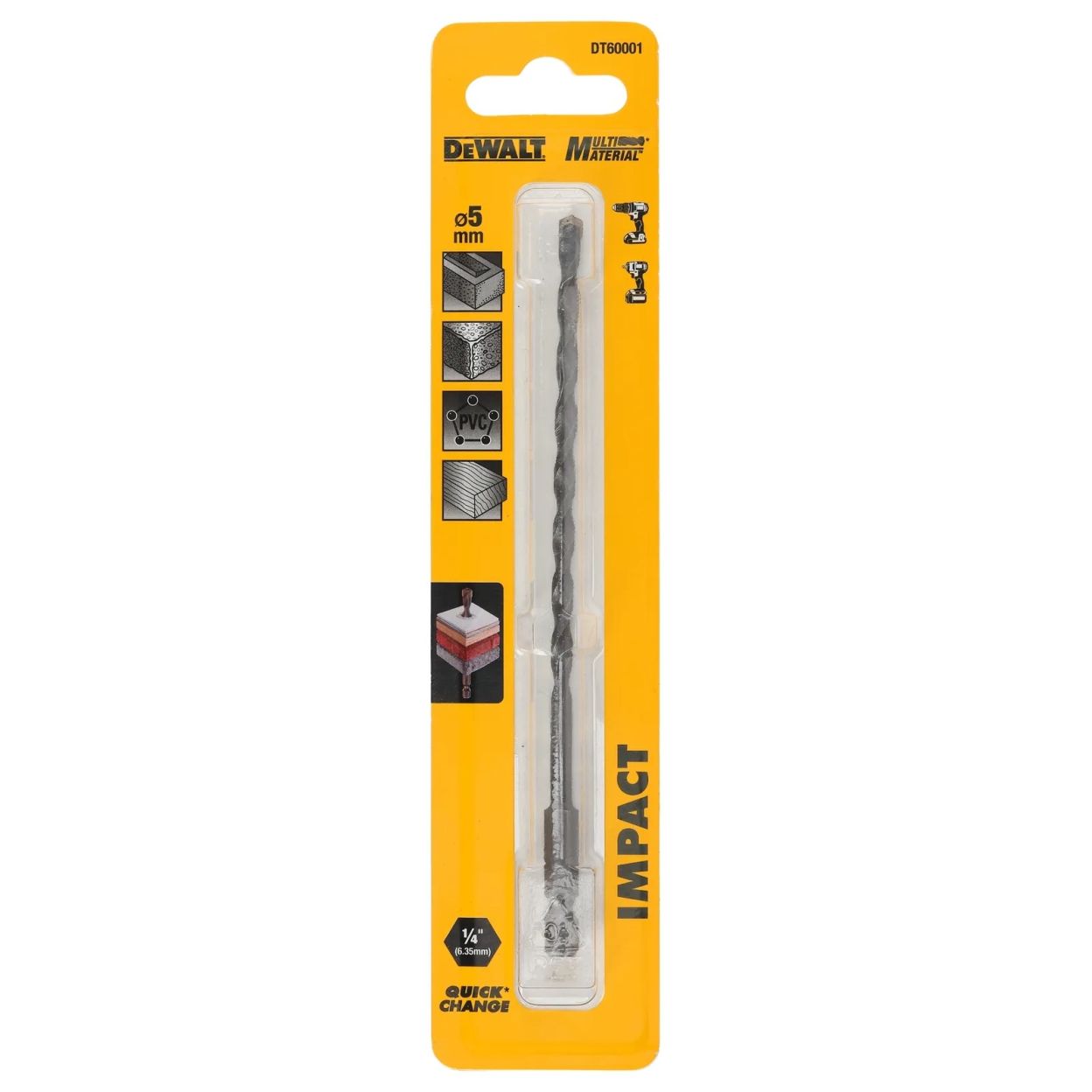 Сверло по бетону DEWALT DT60001, 5x100x152 мм, 1 шт. (DT60001-QZ)
