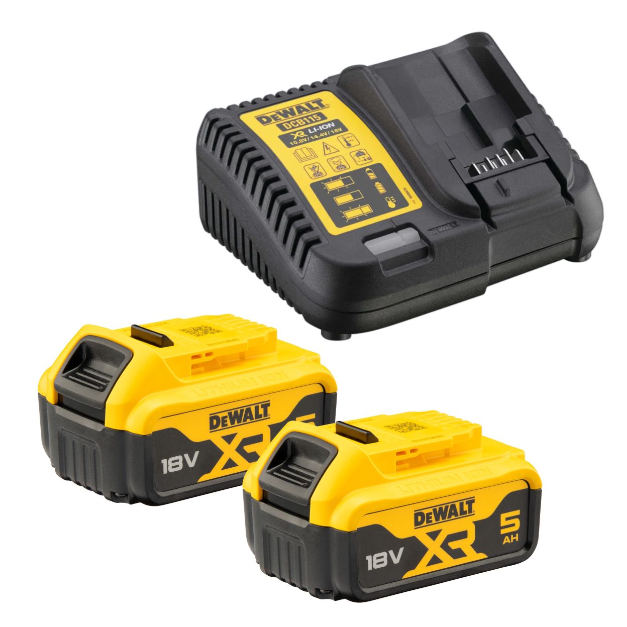 Аккумуляторный набор DEWALT DCK276P2, 18 В: ударная дрель-шуруповерт DCD996 + шуруповерт DCF887, с 2 АКБ 5 Ач и ЗУ, в кейсе