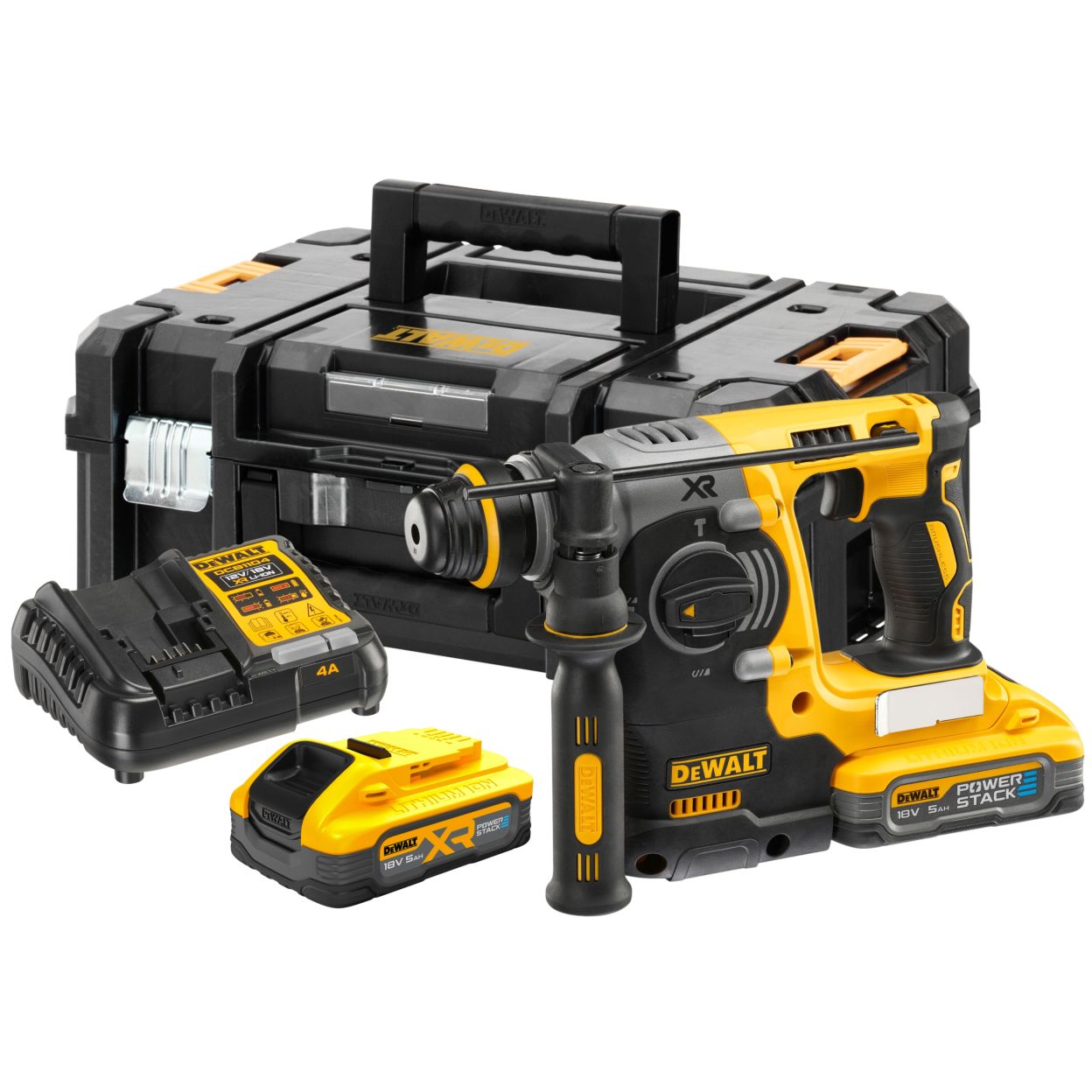 Аккумуляторный перфоратор DEWALT DCH273H2T, 18 В, 2.1 Дж, 4600 уд/мин, с 2 АКБ 5 Ач и ЗУ, в кейсе TSTAK (DCH273H2T-QW)