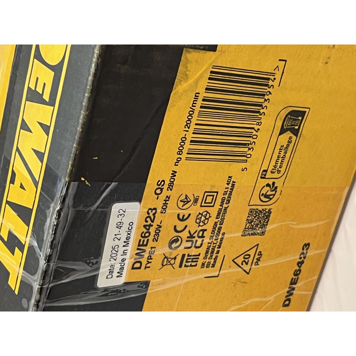 Эксцентриковая шлифмашина DEWALT DWE6423, 280 Вт, 125 мм, 12000 кол/мин, (УЦЕНЕННЫЙ ТОВАР)