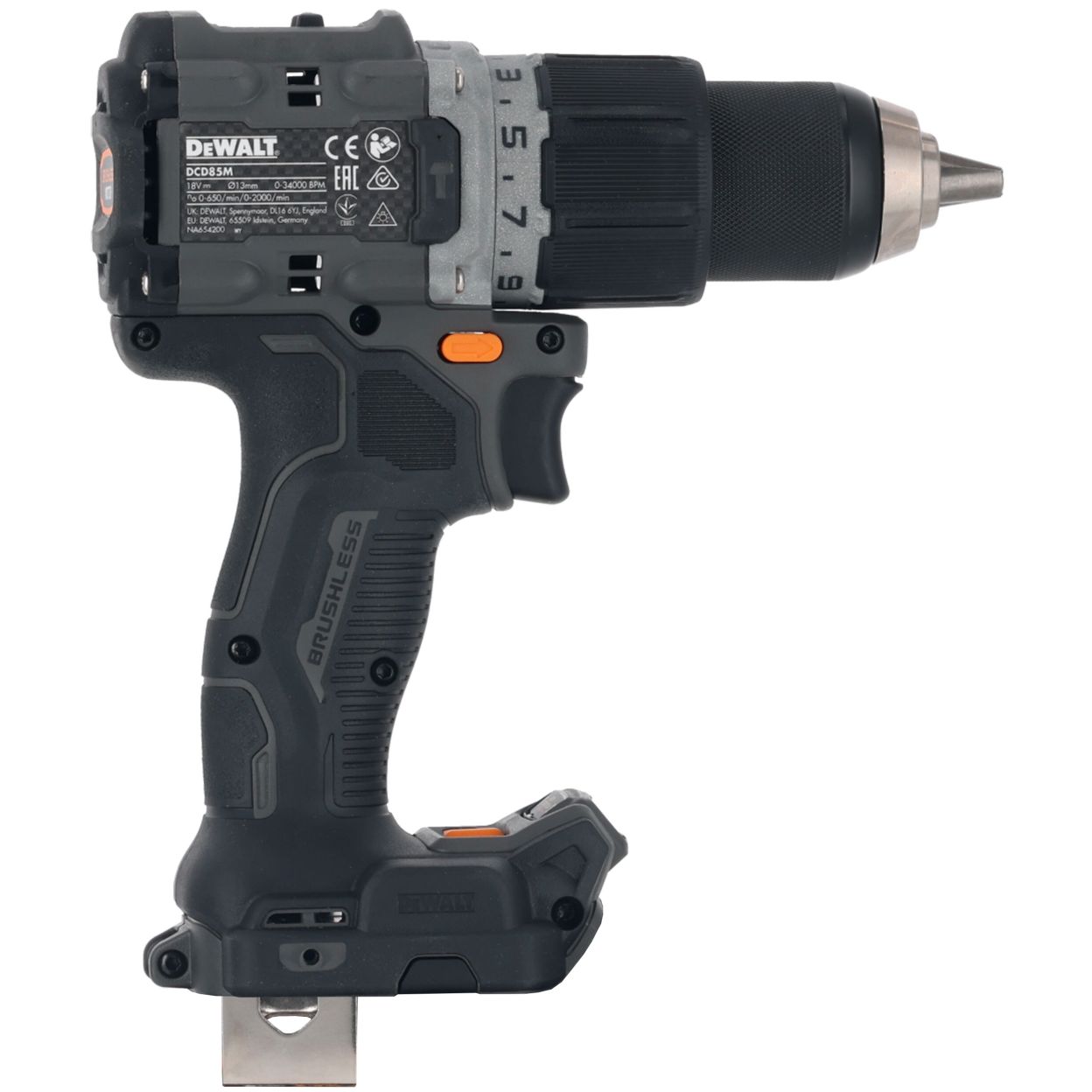 Ударная дрель-шуруповерт DEWALT McLaren Limited Edition DCD85MNT, 18 В, 2000 об/мин, без АКБ и ЗУ, в кейсе TSTAK