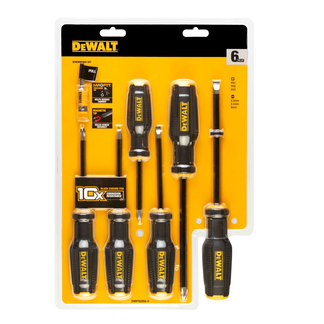 Набор из 6 отверток DEWALT, DWHT62056-0