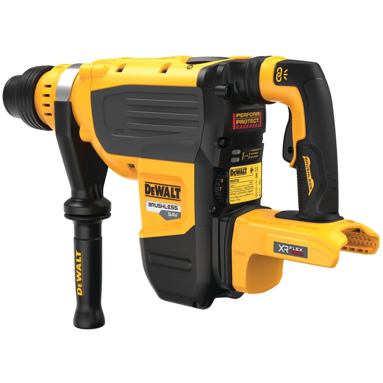 Аккумуляторный перфоратор DEWALT DCH735X2, 54 В, 13.3 Дж, 2705 уд/мин, с 2 АКБ 3 Ач и ЗУ, в кейсе (DCH735X2-QW)