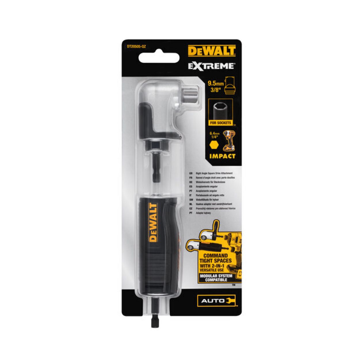 Ударный торсионный адаптер DEWALT винтового угла 3/8", DT20505
