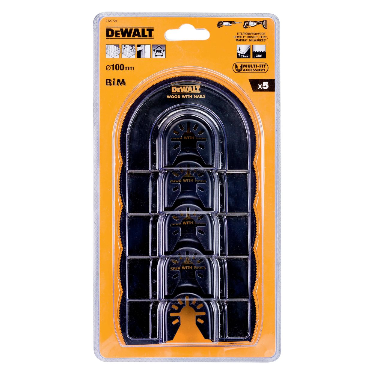 Сегментный пильный диск DEWALT DT20729, BiM 100 мм, 5 шт.