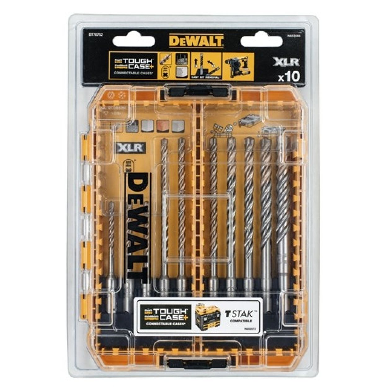 Набор буров в кейсе DEWALT DT70752, XLR SDS-plus, 5-12мм,10 предметов