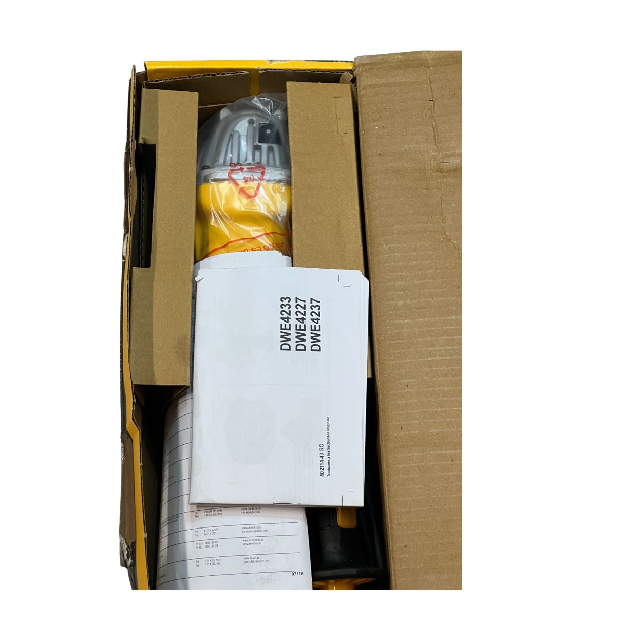 Угловая шлифмашина DEWALT DWE4237, 1400 Вт, 125 мм, 11500 об/мин, (УЦЕНЕННЫЙ ТОВАР) (DWE4237-QS/U1)