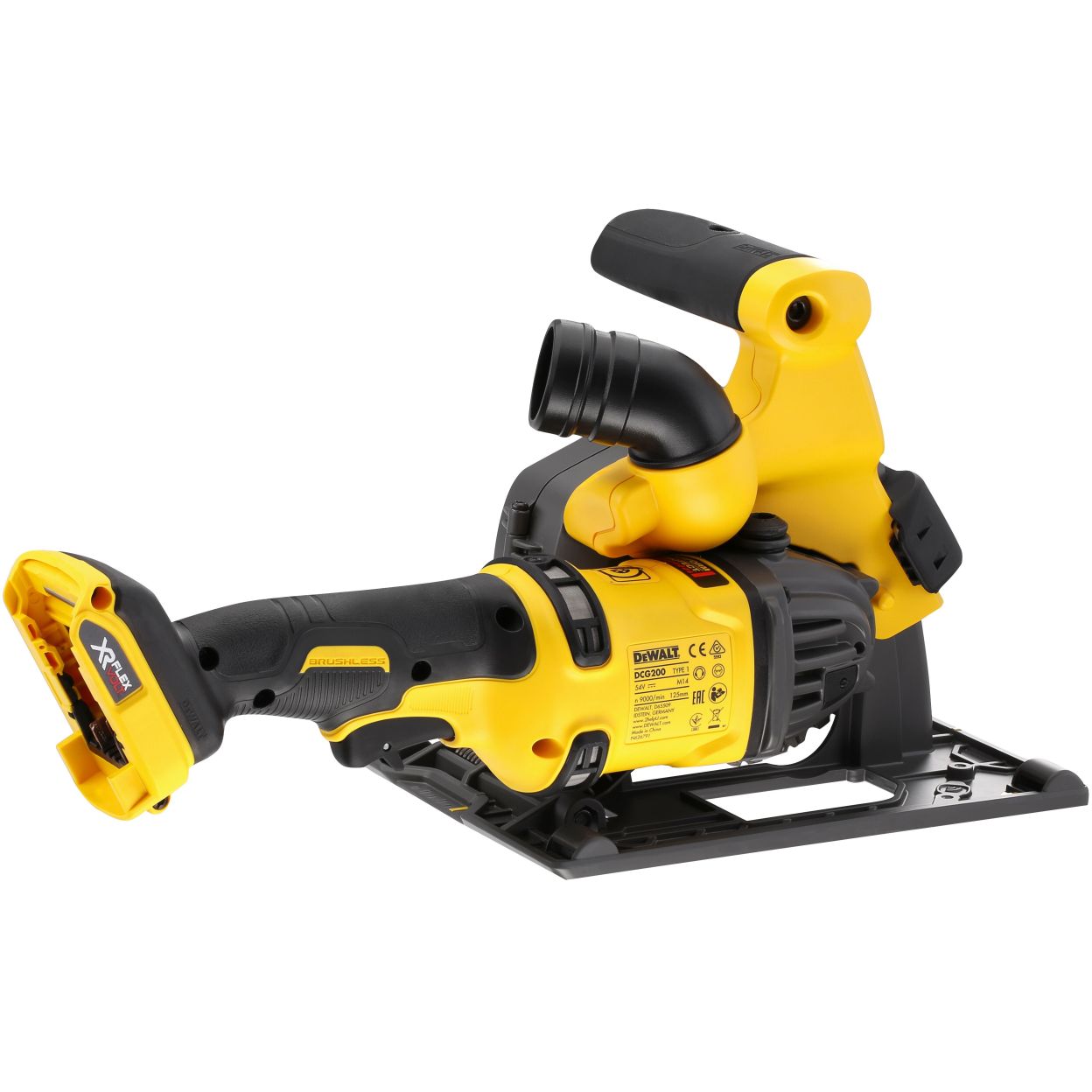 Аккумуляторный штроборез DEWALT DCG200X1T, 54 В, 125 мм, 9000 об/мин, с АКБ 3 Ач и ЗУ, в кейсе TSTAK (DCG200X1NT-XJ)