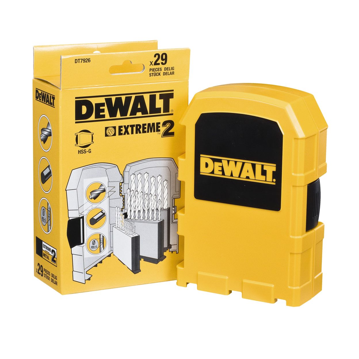 Набор сверл DEWALT EXTREME по металлу, 1-13 мм, 29 шт. (DT7926-XJ)