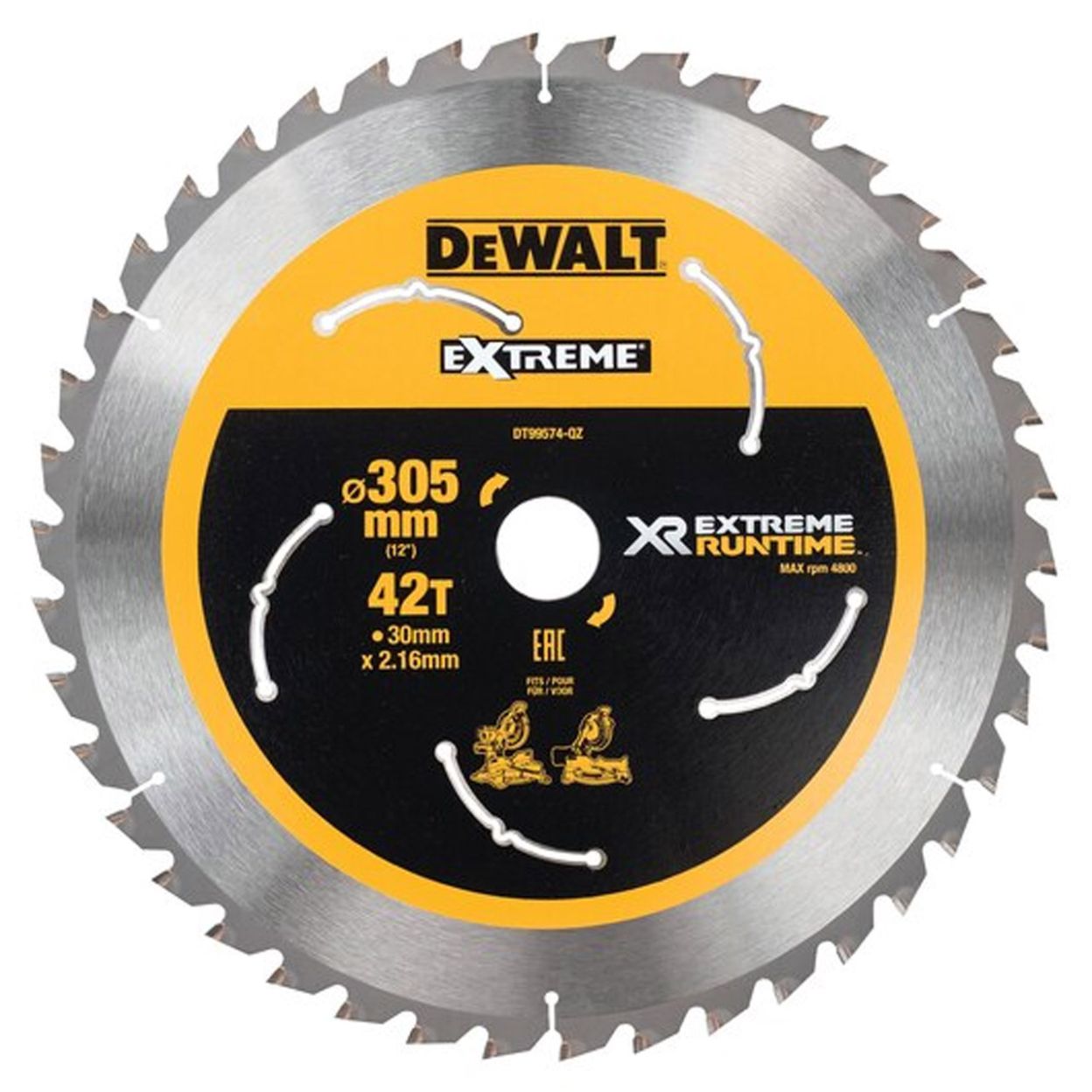 Пильный диск DeWALT XR DT99574, 305 мм, 42 TPI
