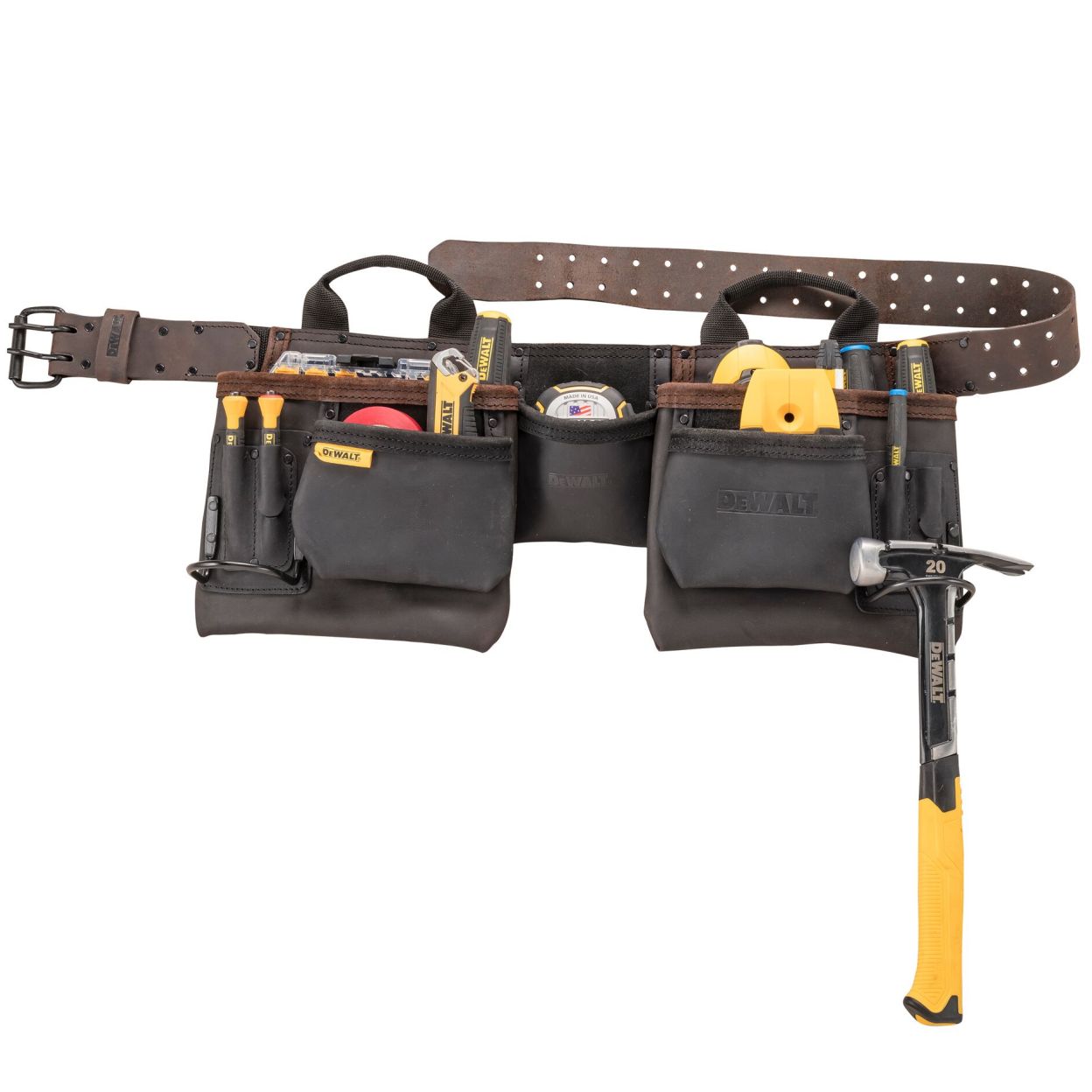 Кожаный ремень DEWALT с навесными сумками, DWST50112-1