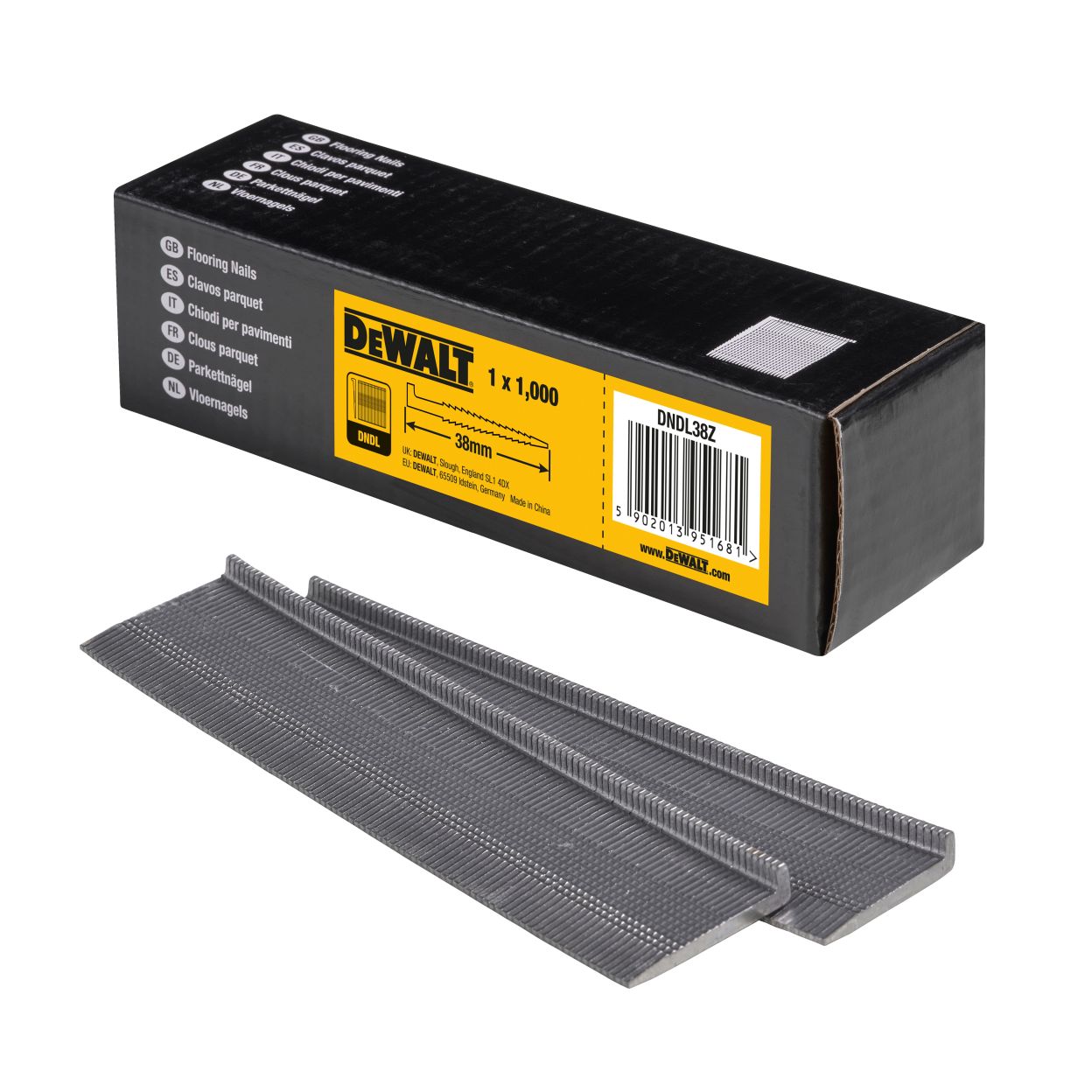 Гвозди DEWALT DNDL38Z, для нейлера, оцинкованные, 16GA, 38x1.6 мм, 1000 шт.