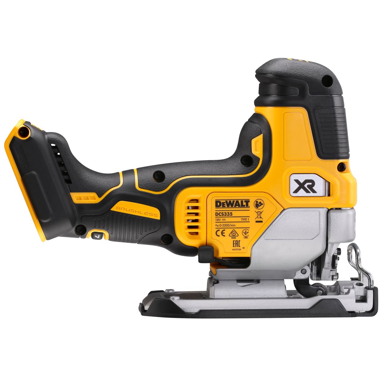 Аккумуляторный лобзик DEWALT DCS335P1, 18 В, 3200 ход/мин, 26 мм, с АКБ 5 Ач и ЗУ (DCS335P1N-XJ)