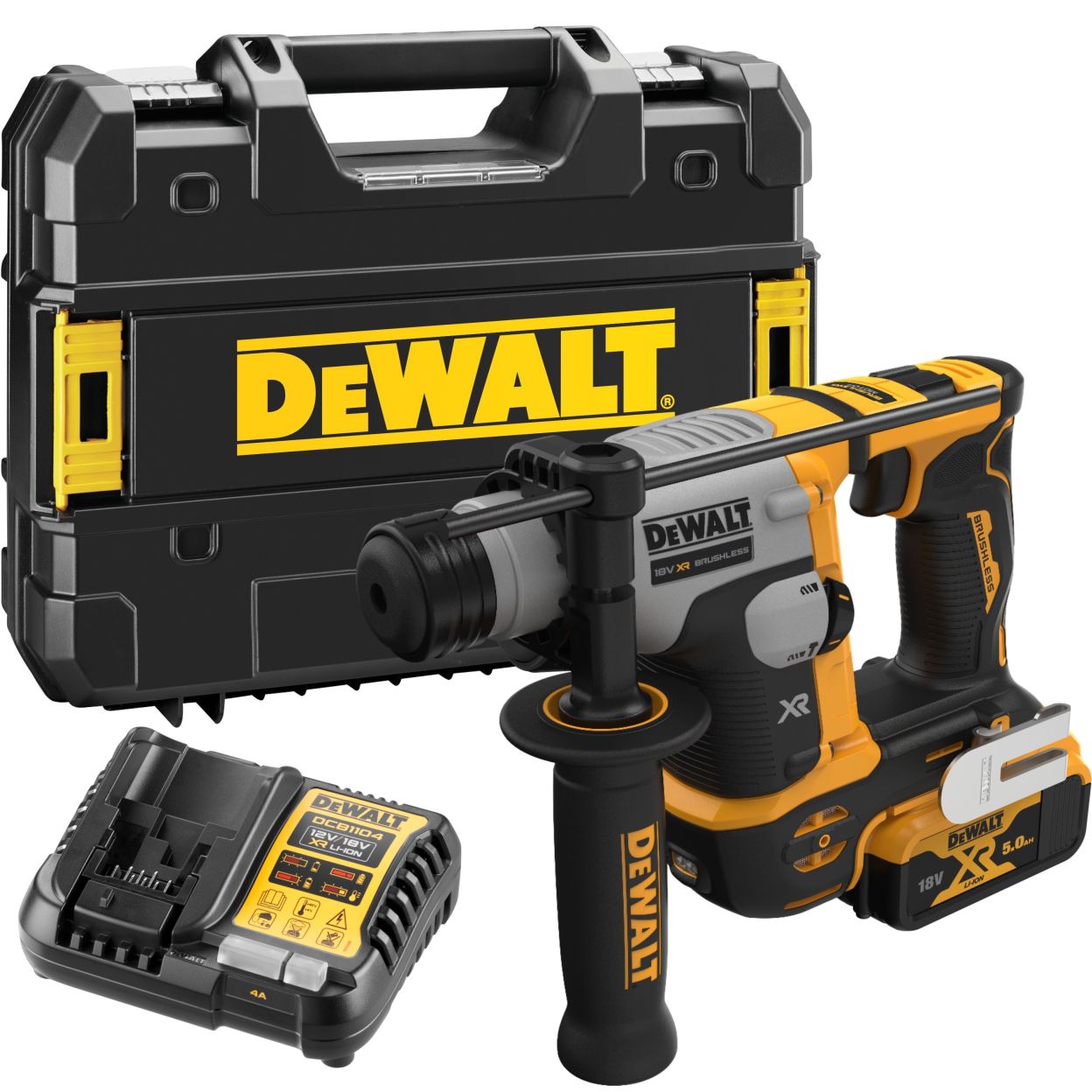 Аккумуляторный перфоратор DEWALT DCH172P1T, 18 В, 1.4 Дж, 4980 уд/мин, с АКБ 5 Ач и ЗУ, в кейсе TSTAK (DCH172P1NT-XJ)