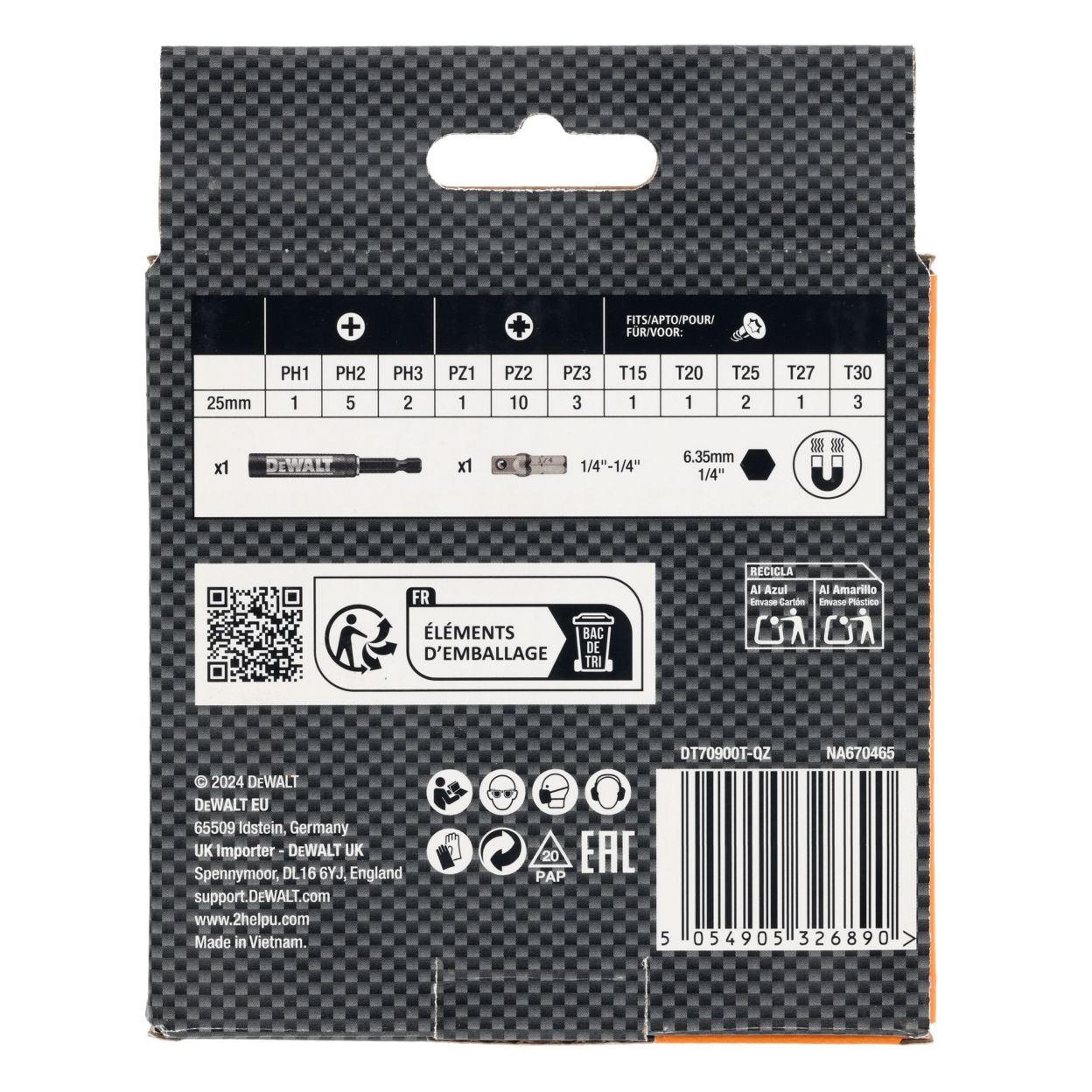 Набор бит DEWALT McLaren Limited Edition DT70900T, PH/PZ/Torx, 25 мм, 32 шт., в кейсе (DT70900T-QZ)