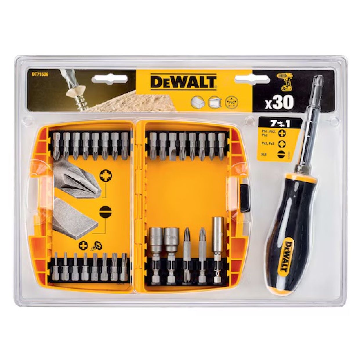 Набор бит DEWALT DT71506, PH/PZ/Torx, 25/50 мм, 30 шт. (DT71506-QZ)