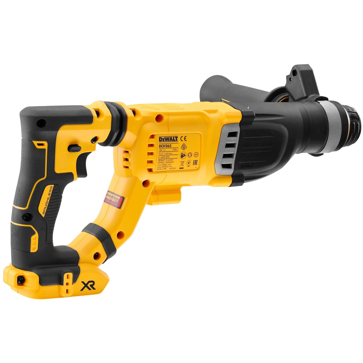 Аккумуляторный перфоратор DEWALT DCH263P2, 18 В, 3 Дж, 4300 уд/мин, с 2 АКБ 5 Ач и ЗУ, в кейсе (DCH263P2-QW)