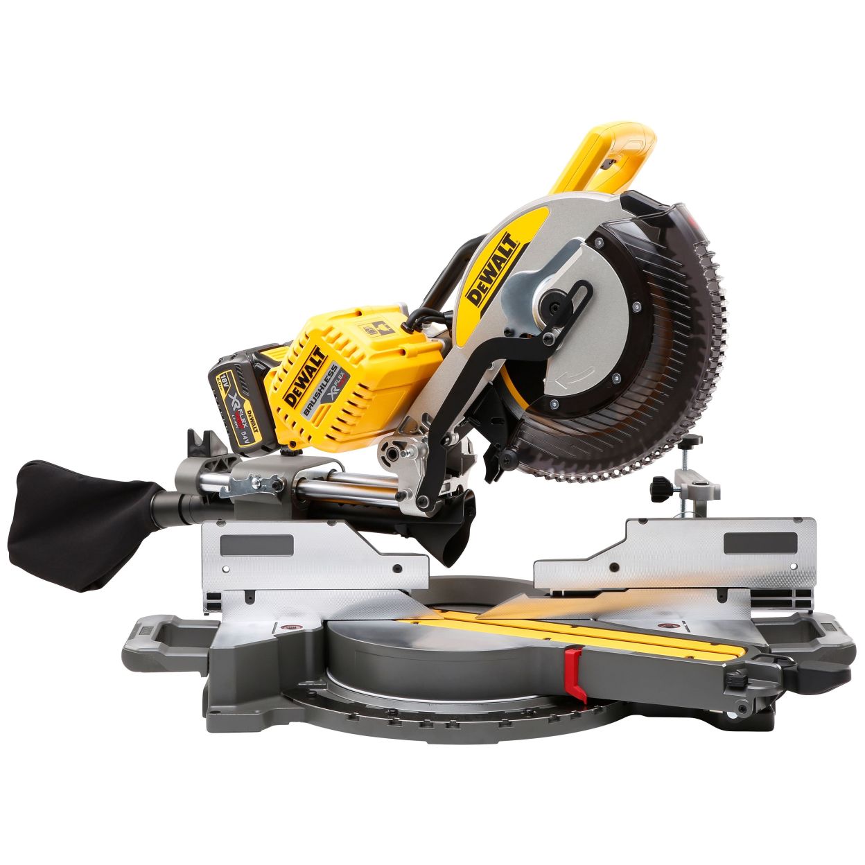 Аккумуляторная бесщеточная торцовочная пила DEWALT FLEXVOLT, 2x54 В, 305 мм, 3800 об/мин, с 2 АКБ 6 Ач и ЗУ, DHS780T2A