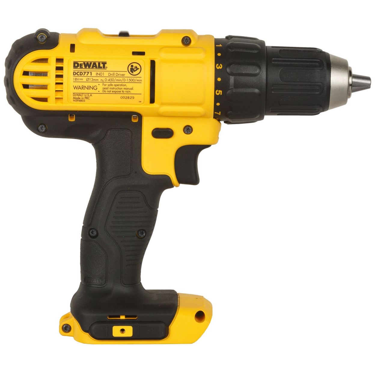 Аккумуляторная дрель-шуруповерт DEWALT DCD771D1K, 18 В, 1500 об/мин, с АКБ 2 Ач и ЗУ, в кейсе (DCD771D1NK-XJ)