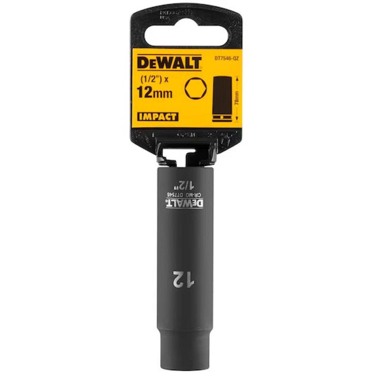 Ударная накидная головка DeWALT DT7546, длинная 12 MM 1/2