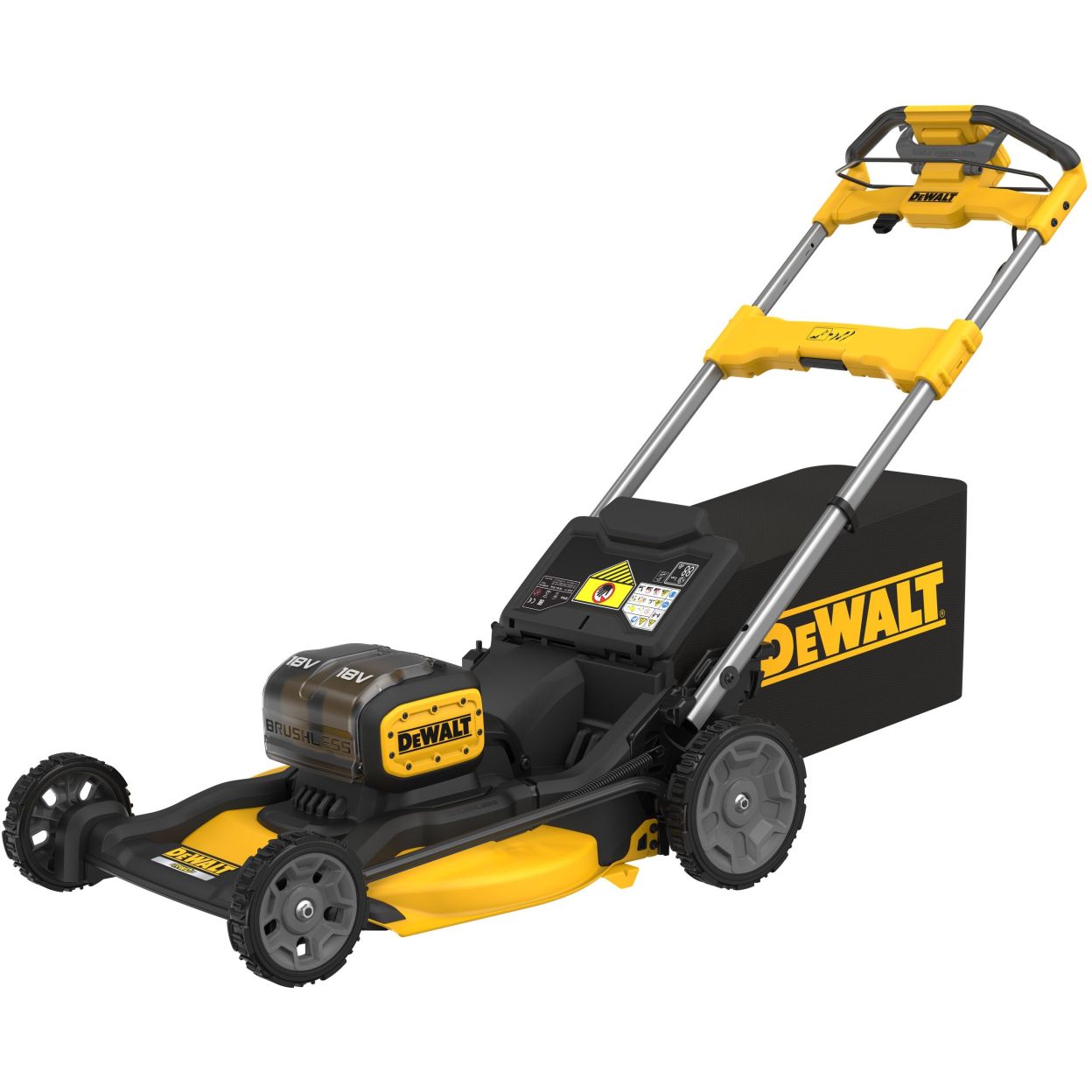 Аккумуляторная газонокосилка DEWALT DCMWSP156W2, 2х18 В, 2800 об/мин, 67 л, с 2 АКБ 8 Ач и ЗУ (DCMWSP156W2-QW)