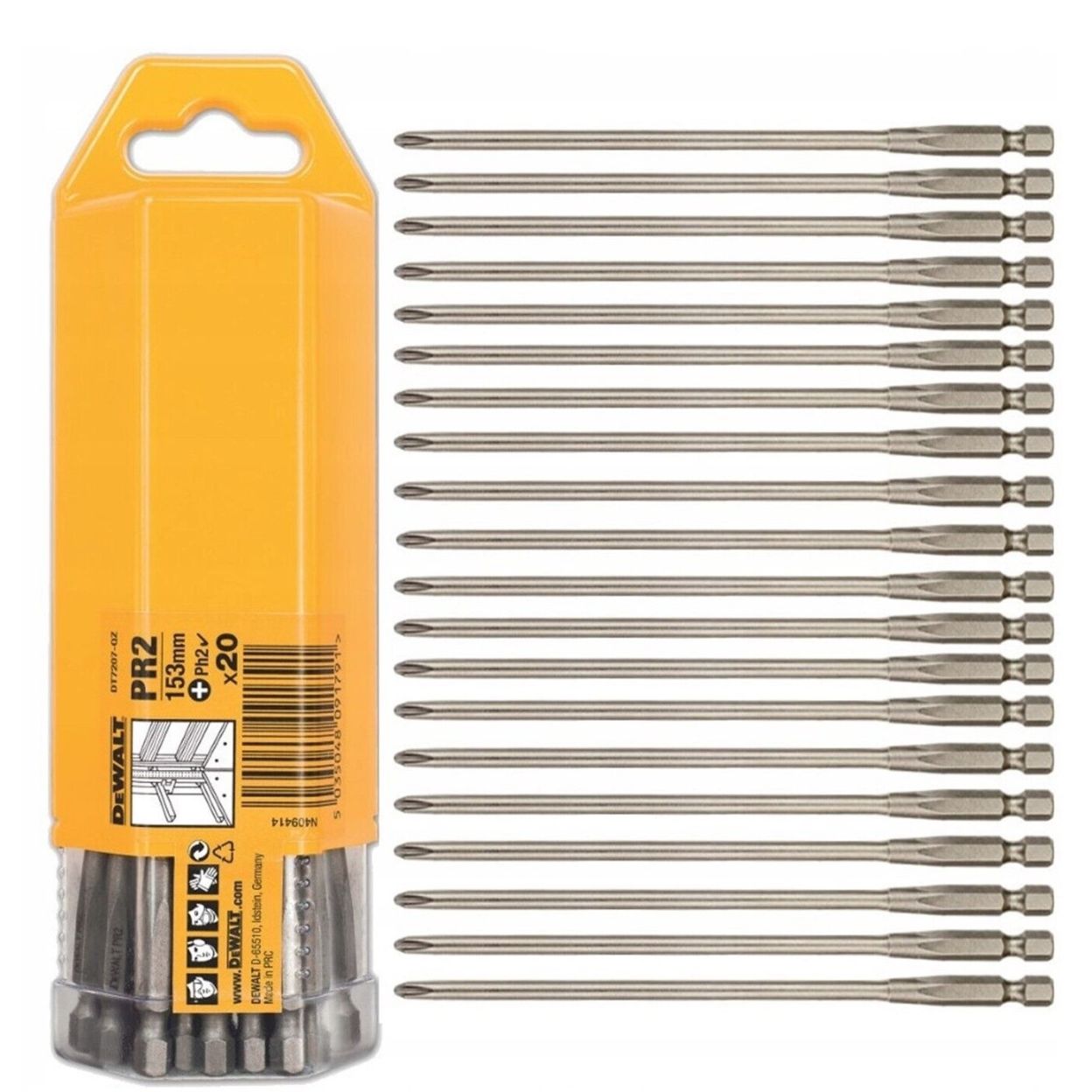 Бита DEWALT, PH2, 153 мм, 20 шт., DT7207
