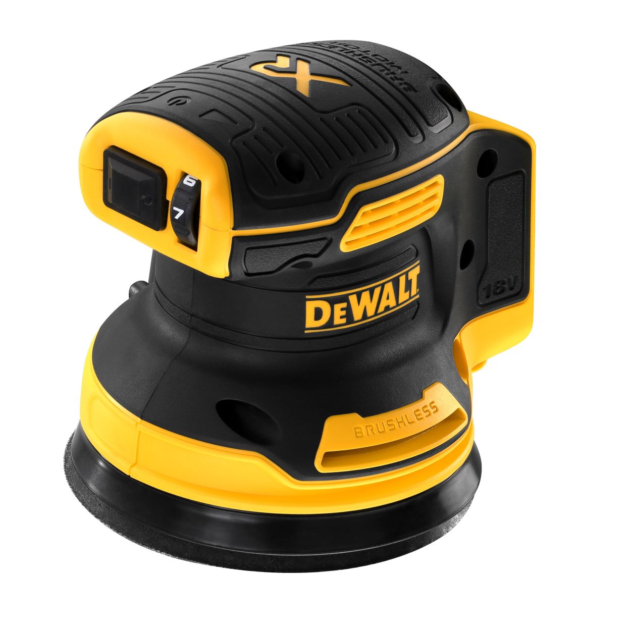 Аккумуляторная эксцентриковая шлифмашина DEWALT DCW210P1T, 18 В, 125 мм, 12000 кол/мин, с АКБ 5 Ач и ЗУ, в кейсе TSTAK