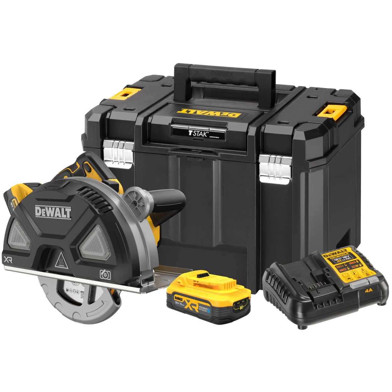 Аккумуляторная дисковая пила DEWALT DCS383H2, 18 В, 184 мм, 3900 об/мин, с 2 АКБ 5 Ач и ЗУ, в кейсе TSTAK (DCS383H2-QW)