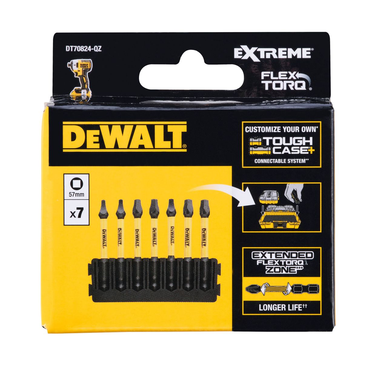 Набор бит DEWALT DT70824, SQ, 57 мм, 7 шт. (DT70824-QZ)