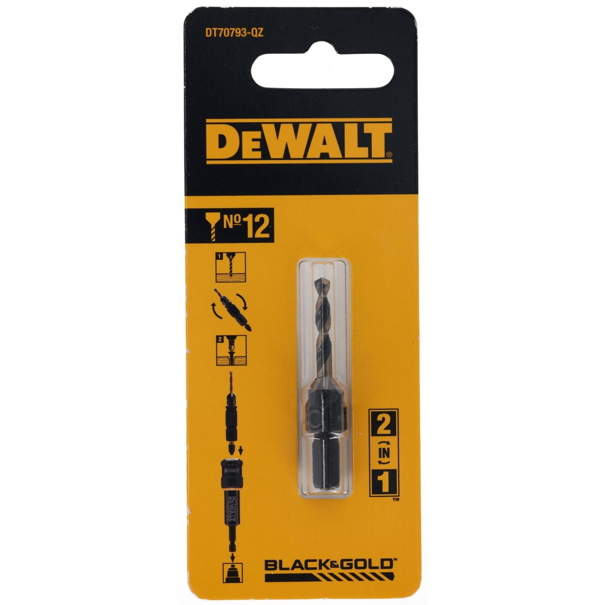 Пилотное сверло с зенкером DEWALT DT70793, №12, 3.56 мм (DT70793-QZ)