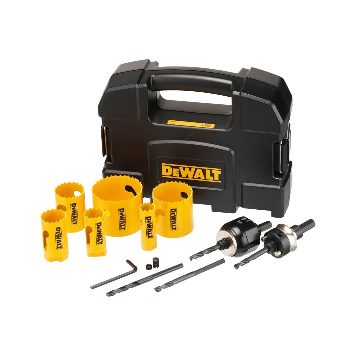 Набор коронок по мультиматериалу и пилотных сверл DEWALT DT90357, 16 - 51 мм, 10 шт. (DT90357-QZ)