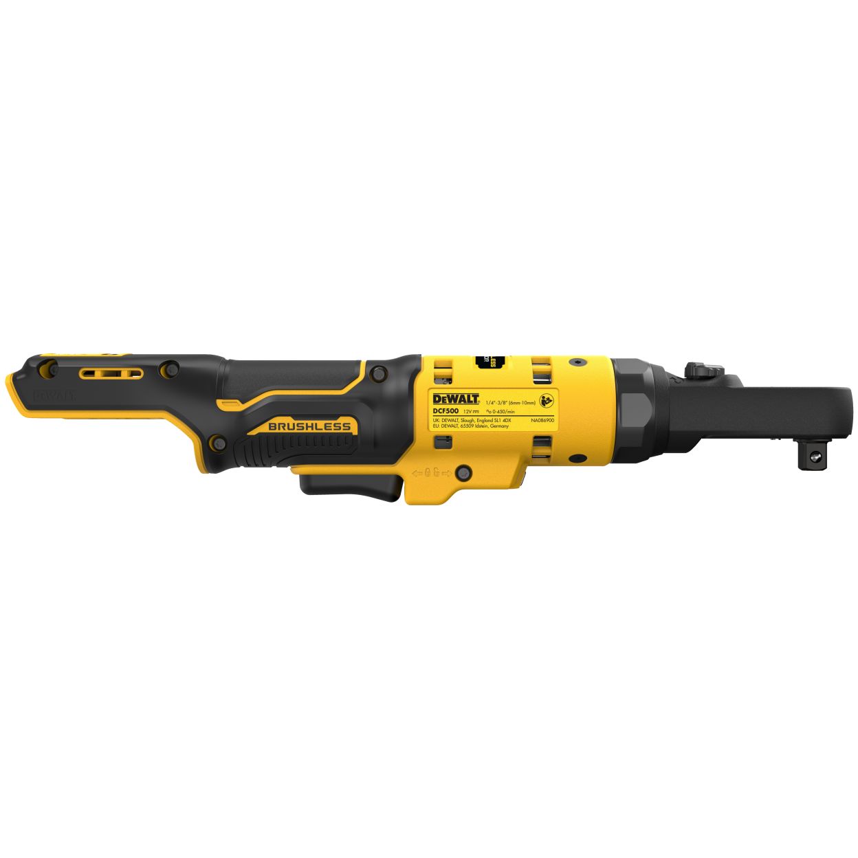 Аккумуляторный угловой гайковерт DEWALT DCF500L2G, с трещоткой, 12 В, 67 Нм, 450 об/мин, с 2 АКБ 3 Ач и ЗУ, в чехле (DCF500L2G-QW)