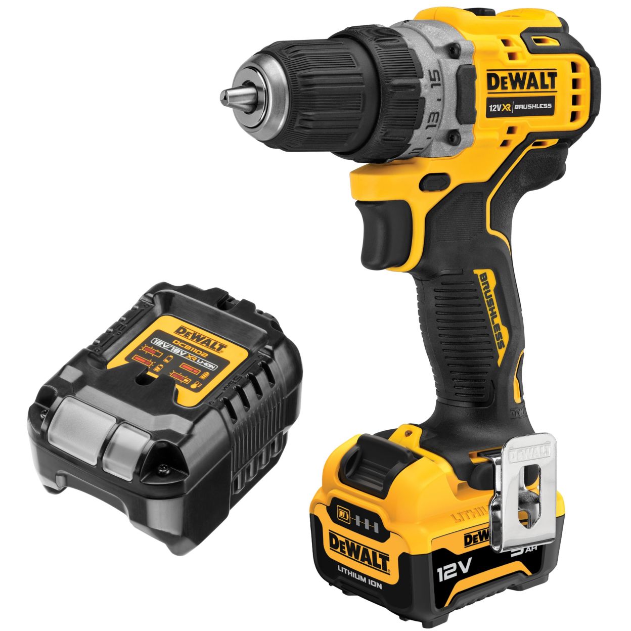 Аккумуляторная дрель-шуруповерт DEWALT DCD701L1, 12 В, 1500 об/мин, с АКБ 5 Ач и ЗУ (DCD701L1N-XJ)