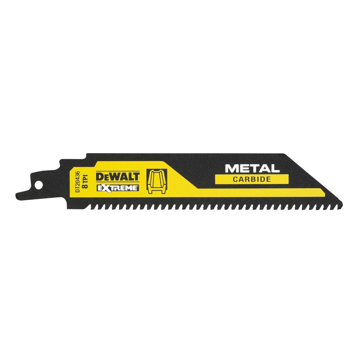 Полотно DEWALT DT20436, для сабельных пил по металлу, карбидные зубья 8TPI 152 мм