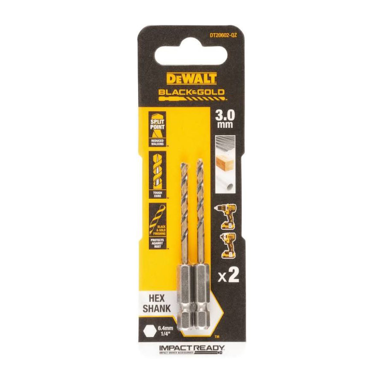 Набор сверл по металлу DEWALT DT20602, 3 мм, 2 шт. (DT20602-QZ)
