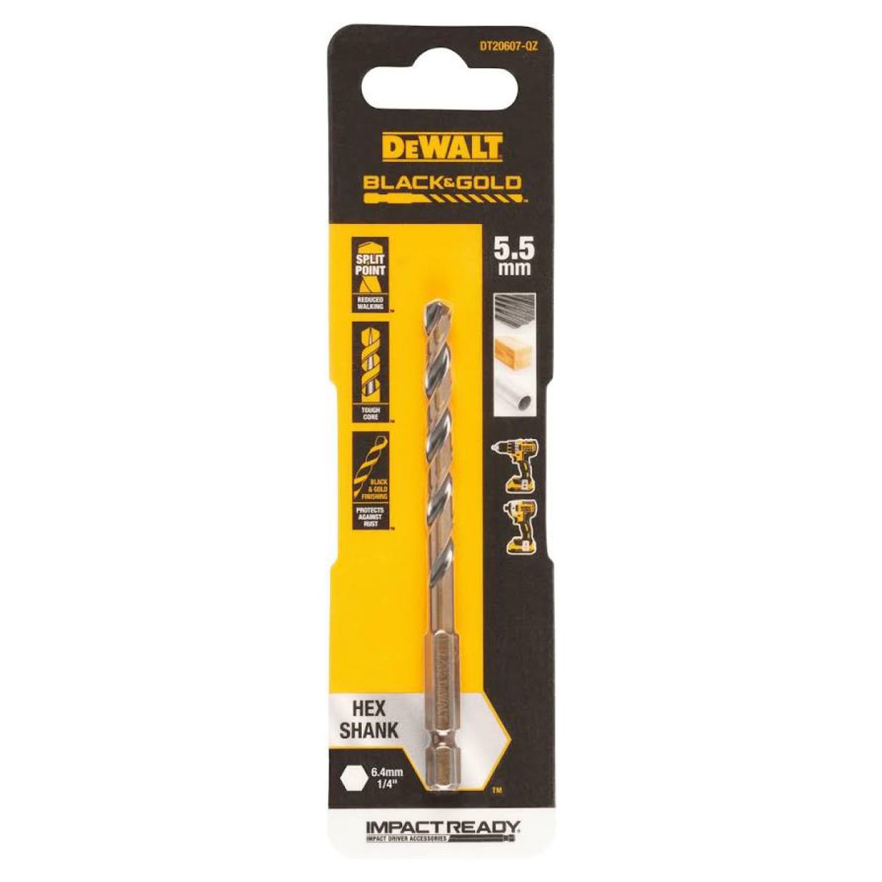 Сверло по металлу DEWALT DT20607, 5.5x59x98 мм, 1 шт. (DT20607-QZ)