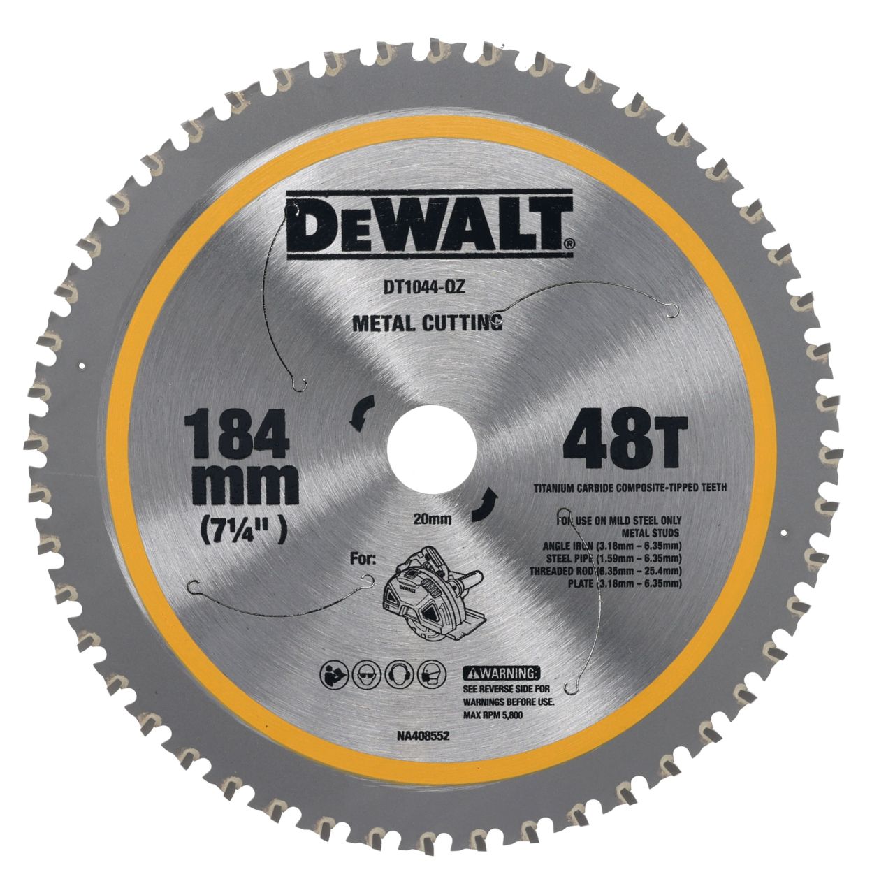 Диск пильный по металлу DEWALT DT1044, 184х20 мм (DT1044-QZ)