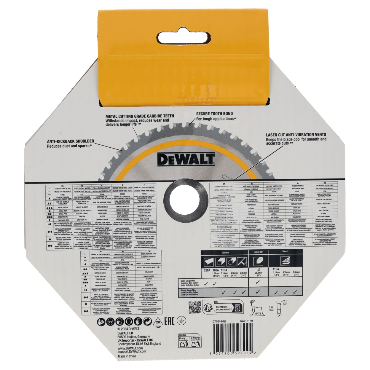 Диск пильный по металлу DEWALT DT1044, 184х20 мм (DT1044-QZ)