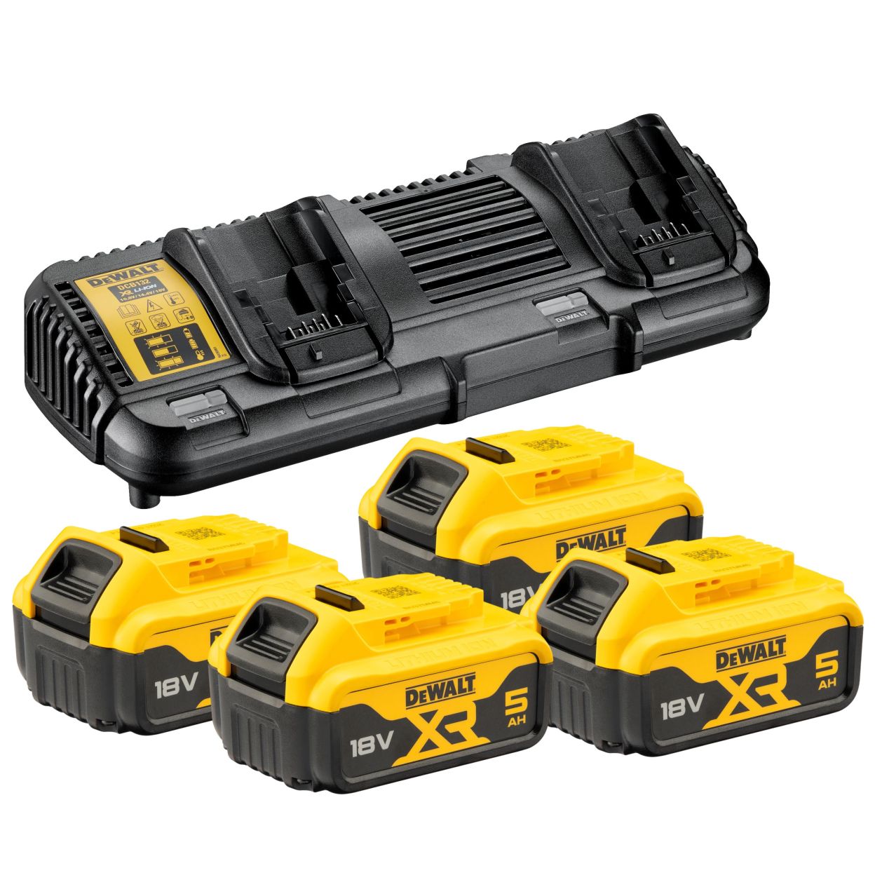 Аккумуляторный набор DEWALT DCK865P4T, 18 В: 8 инструментов, с 4 АКБ 5 Ач и двойным ЗУ, в 4 кейсах TSTAK (DCK865P4T-QW)